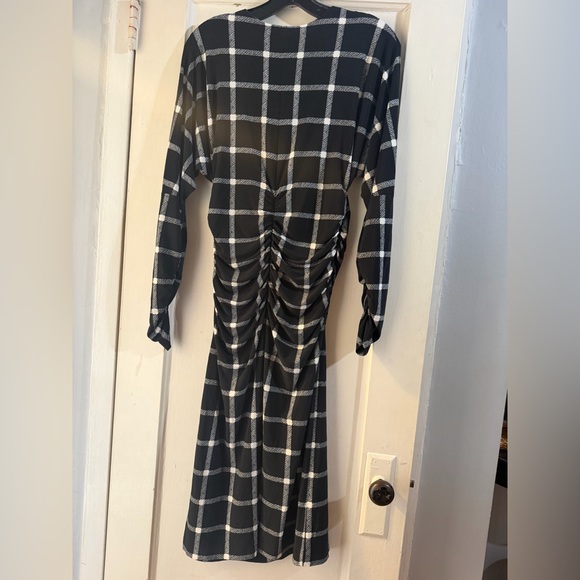Norma Kamali Plaid Ruched Dress M - Picture 8 of 9